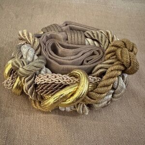 Vintage 1980s Women's Woven Braided Rope Sash Belt Various Metallic Colors